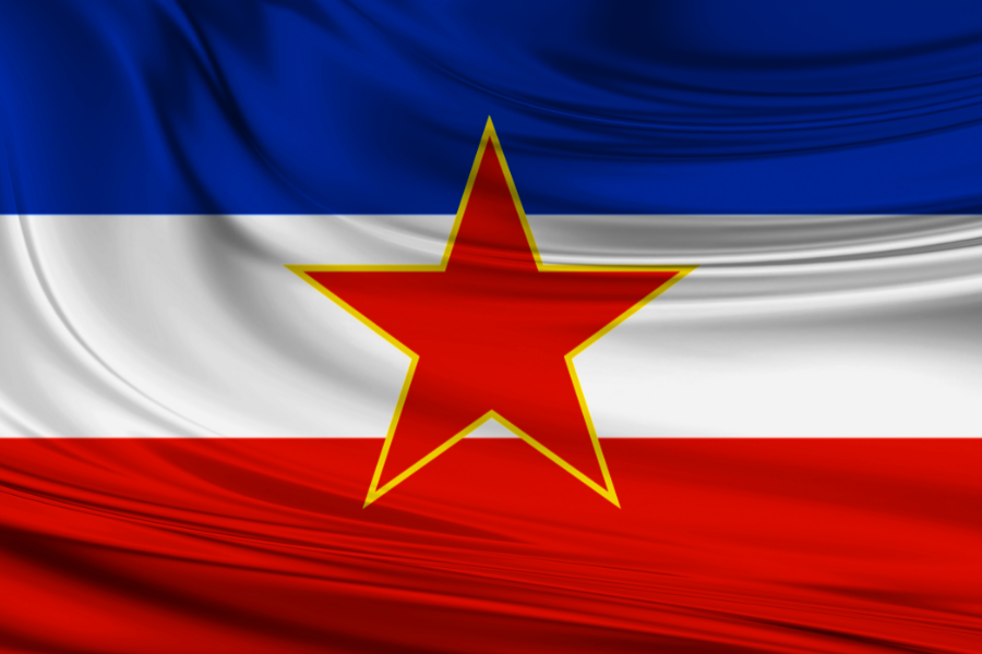 Flag of the communist SFR Yugoslavia, also known as the Yugoslav Federation